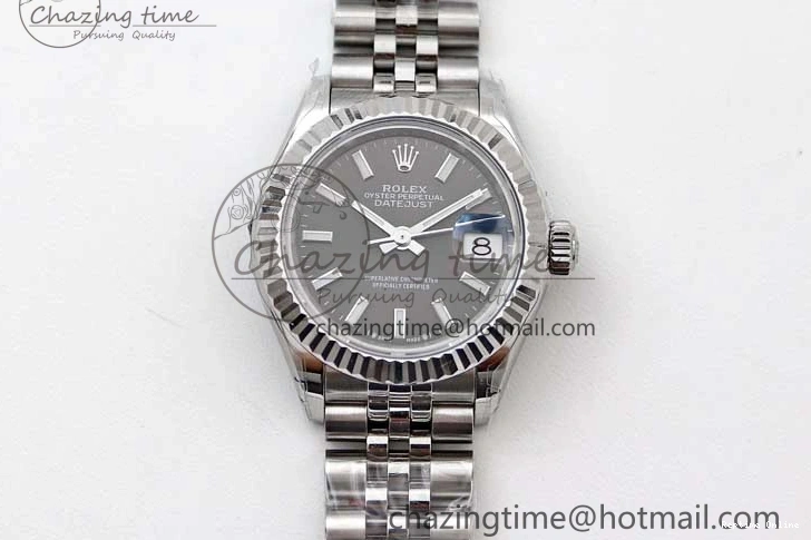 1231 Lady DateJust 28 SS TWF 1:1 Best Edition 904L Steel Black Dial on President Bracelet NH Unisex 2176